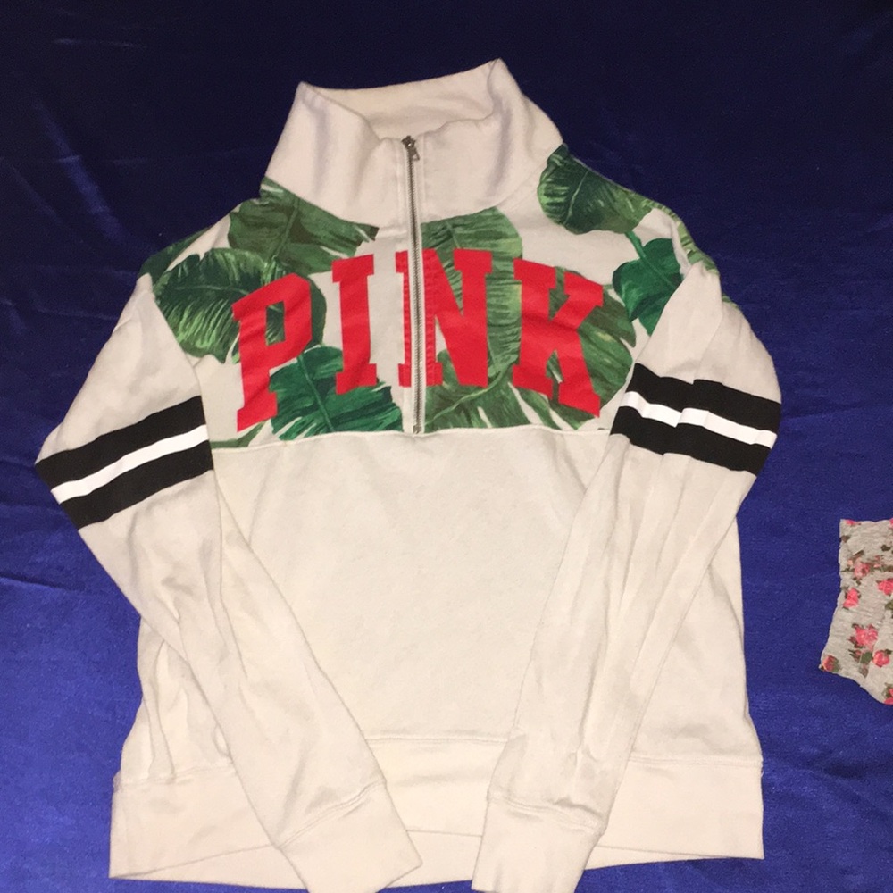 TROPICAL PINK ZIPUP SWEATER